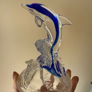 Vintage Cristal D'Arques dolphin figurine